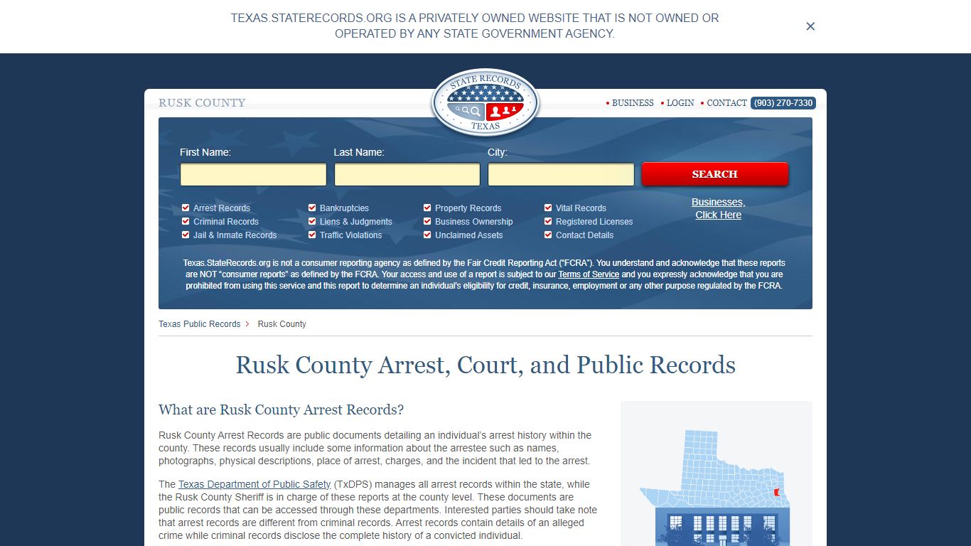 Rusk County Arrest, Court, and Public Records